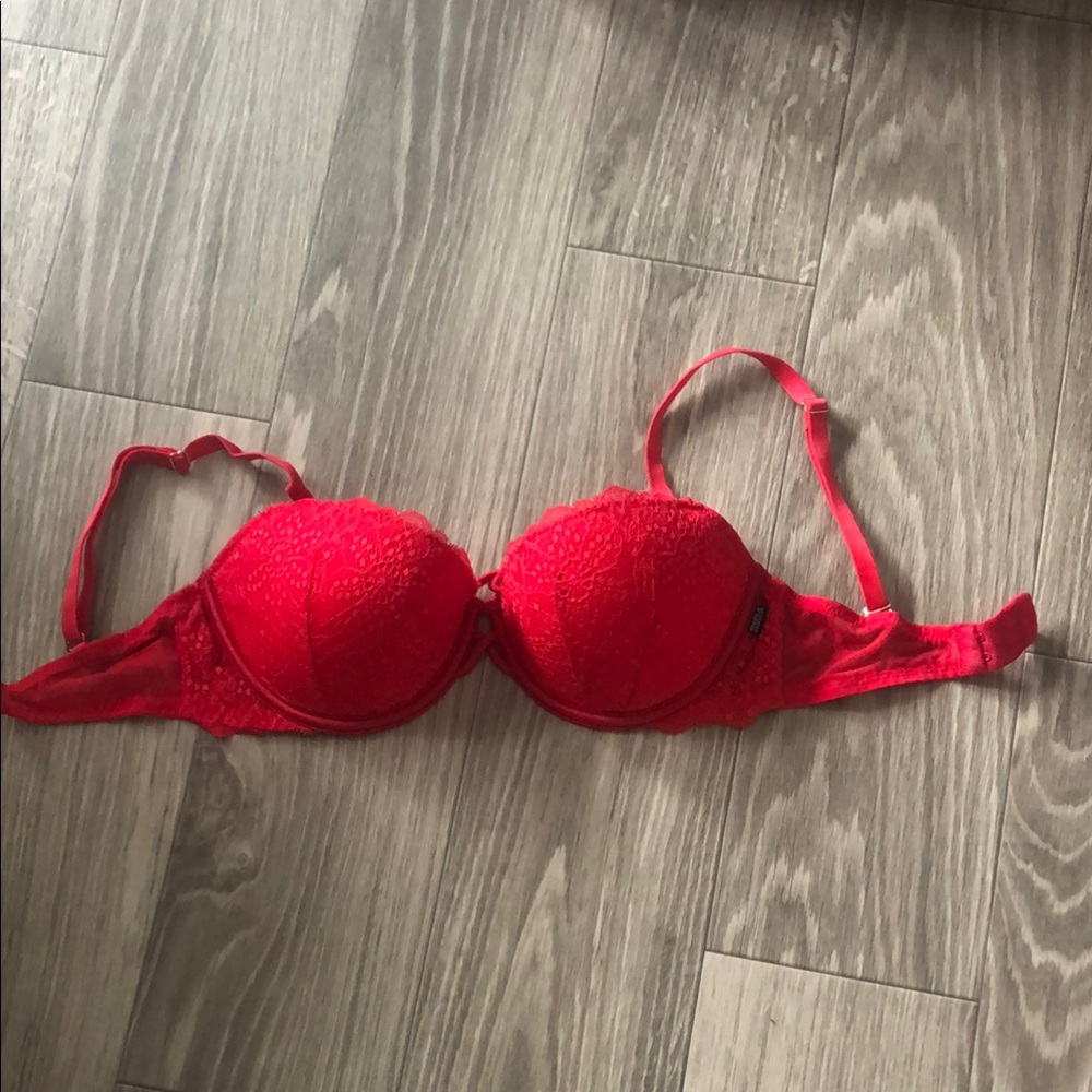 Red Lace Underwire Bra
